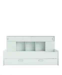 Letto singolo con contenitore e libreria, 204x109x122,5 cm